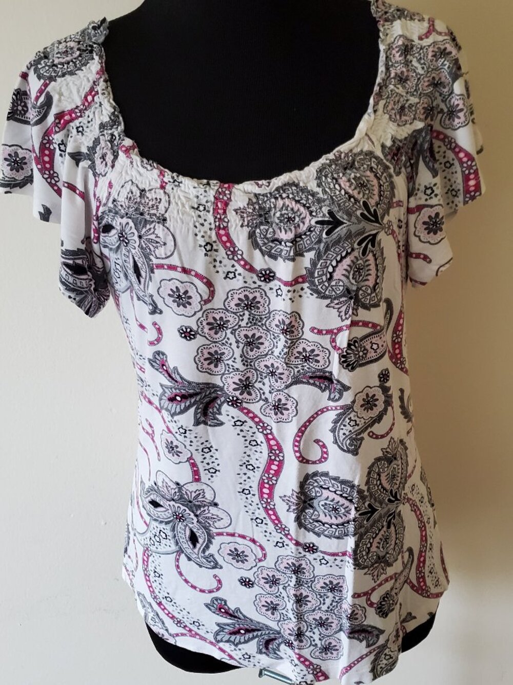 Tommy Hilfiger Flutter Sleeve Blouse Top Shirt